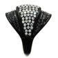 MATK2200 - IP Black(Ion Plating) Stainless Steel Ring with Top Grade Crystal  in Multi Color