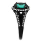 MATK2202 - IP Black(Ion Plating) Stainless Steel Ring with Synthetic Synthetic Glass in Blue Zircon
