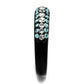 MATK2205 - IP Black(Ion Plating) Stainless Steel Ring with Top Grade Crystal  in Sea Blue