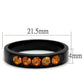 MATK2206 - IP Black(Ion Plating) Stainless Steel Ring with Top Grade Crystal  in Champagne