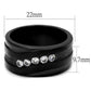 MATK2210 - IP Black(Ion Plating) Stainless Steel Ring with AAA Grade CZ  in Clear