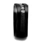 MATK2210 - IP Black(Ion Plating) Stainless Steel Ring with AAA Grade CZ  in Clear
