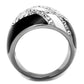 MATK2211 - High polished (no plating) Stainless Steel Ring with Top Grade Crystal  in Clear