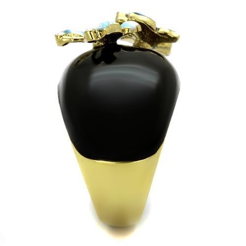 MATK2212 - IP Gold(Ion Plating) Stainless Steel Ring with Top Grade Crystal  in White AB