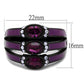 MATK2213 - IP Black(Ion Plating) Stainless Steel Ring with Top Grade Crystal  in Amethyst
