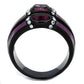MATK2213 - IP Black(Ion Plating) Stainless Steel Ring with Top Grade Crystal  in Amethyst