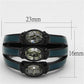 MATK2214 - IP Black(Ion Plating) Stainless Steel Ring with Top Grade Crystal  in Black Diamond