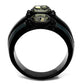 MATK2214 - IP Black(Ion Plating) Stainless Steel Ring with Top Grade Crystal  in Black Diamond