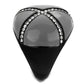 MATK2216 - IP Black(Ion Plating) Stainless Steel Ring with Top Grade Crystal  in Clear
