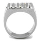MATK2219 - High polished (no plating) Stainless Steel Ring with Top Grade Crystal  in Clear
