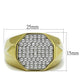 MATK2221 - Two-Tone IP Gold (Ion Plating) Stainless Steel Ring with Top Grade Crystal  in Clear