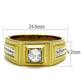 MATK2222 - Two-Tone IP Gold (Ion Plating) Stainless Steel Ring with AAA Grade CZ  in Clear