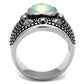 MATK2223 - High polished (no plating) Stainless Steel Ring with Top Grade Crystal  in Fireopal