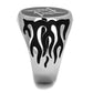 MATK2225 - High polished (no plating) Stainless Steel Ring with Epoxy  in Jet