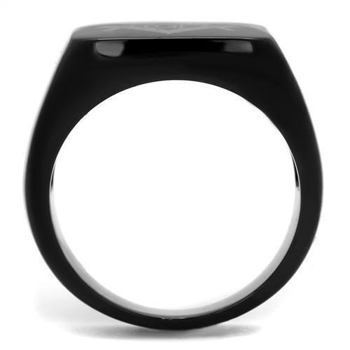 MATK2227 - IP Black(Ion Plating) Stainless Steel Ring with No Stone