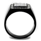 MATK2230 - Two-Tone IP Black Stainless Steel Ring with AAA Grade CZ  in Clear