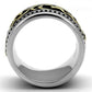MATK2234 - Two-Tone IP Gold (Ion Plating) Stainless Steel Ring with Epoxy  in Jet