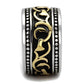 MATK2234 - Two-Tone IP Gold (Ion Plating) Stainless Steel Ring with Epoxy  in Jet