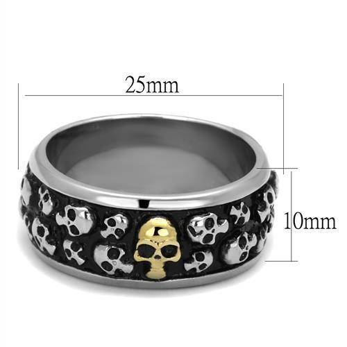 MATK2235 - Two-Tone IP Gold (Ion Plating) Stainless Steel Ring with No Stone