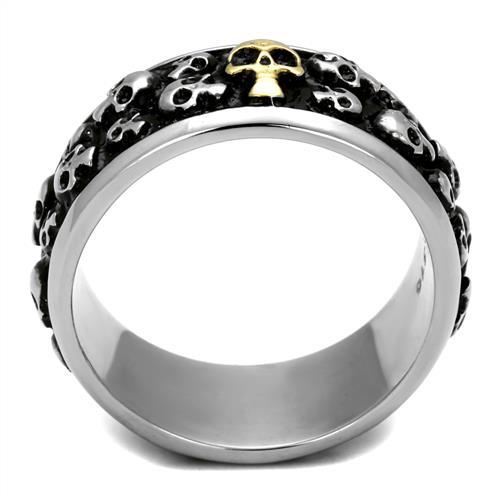 MATK2235 - Two-Tone IP Gold (Ion Plating) Stainless Steel Ring with No Stone