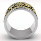MATK2236 - Two-Tone IP Gold (Ion Plating) Stainless Steel Ring with Epoxy  in Jet