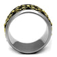 MATK2237 - Two-Tone IP Gold (Ion Plating) Stainless Steel Ring with Epoxy  in Jet