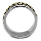 MATK2238 - Two-Tone IP Gold (Ion Plating) Stainless Steel Ring with Epoxy  in Jet