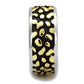 MATK2238 - Two-Tone IP Gold (Ion Plating) Stainless Steel Ring with Epoxy  in Jet