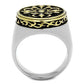 MATK2241 - Two-Tone IP Gold (Ion Plating) Stainless Steel Ring with Epoxy  in Jet