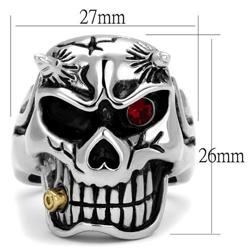 MATK2244 - Two-Tone IP Gold (Ion Plating) Stainless Steel Ring with Top Grade Crystal  in Siam