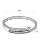 MATK2248 - High polished (no plating) Stainless Steel Bangle with Top Grade Crystal  in Clear