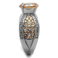 MATK2249 - High polished (no plating) Stainless Steel Ring with AAA Grade CZ  in Champagne