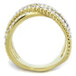 MATK2252 - Two-Tone IP Gold (Ion Plating) Stainless Steel Ring with Top Grade Crystal  in Clear