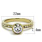 MATK2254 - IP Gold(Ion Plating) Stainless Steel Ring with AAA Grade CZ  in Clear