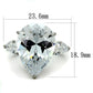 MATK2256 - High polished (no plating) Stainless Steel Ring with AAA Grade CZ  in Clear