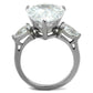 MATK2256 - High polished (no plating) Stainless Steel Ring with AAA Grade CZ  in Clear
