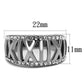 MATK2257 - High polished (no plating) Stainless Steel Ring with Top Grade Crystal  in Clear