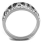 MATK2257 - High polished (no plating) Stainless Steel Ring with Top Grade Crystal  in Clear