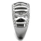 MATK2257 - High polished (no plating) Stainless Steel Ring with Top Grade Crystal  in Clear