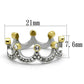 MATK2258 - Two-Tone IP Gold (Ion Plating) Stainless Steel Ring with Top Grade Crystal  in Clear