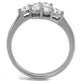 MATK2259 - High polished (no plating) Stainless Steel Ring with AAA Grade CZ  in Clear