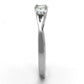 MATK2260 - High polished (no plating) Stainless Steel Ring with AAA Grade CZ  in Clear