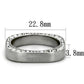 MATK2261 - High polished (no plating) Stainless Steel Ring with Top Grade Crystal  in Clear