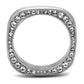 MATK2261 - High polished (no plating) Stainless Steel Ring with Top Grade Crystal  in Clear