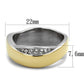 MATK2264 - Two-Tone IP Gold (Ion Plating) Stainless Steel Ring with Top Grade Crystal  in Clear