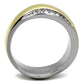 MATK2264 - Two-Tone IP Gold (Ion Plating) Stainless Steel Ring with Top Grade Crystal  in Clear