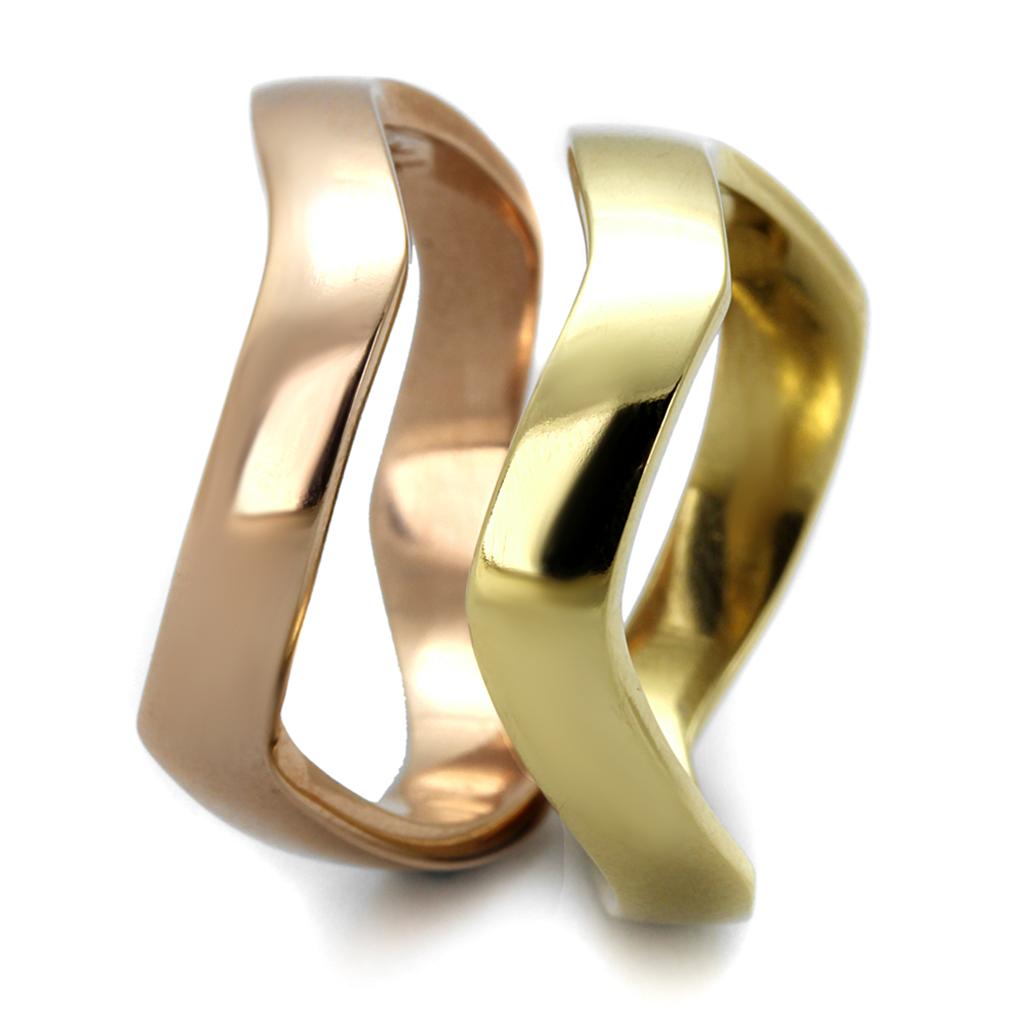 MATK2265 - IP Gold & IP Rose Gold (Ion Plating) Stainless Steel Ring with No Stone