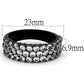 MATK2277 - IP Black(Ion Plating) Stainless Steel Ring with AAA Grade CZ  in Clear