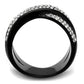 MATK2278 - Two-Tone IP Black (Ion Plating) Stainless Steel Ring with Top Grade Crystal  in Clear