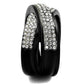MATK2278 - Two-Tone IP Black (Ion Plating) Stainless Steel Ring with Top Grade Crystal  in Clear